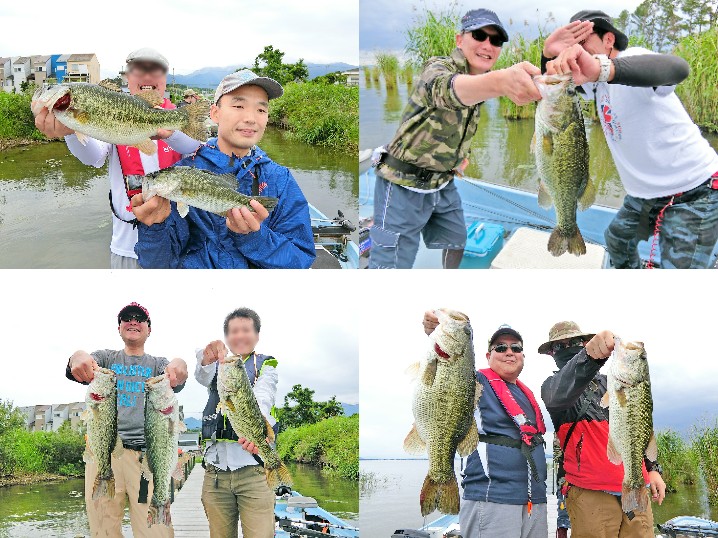 4艇の7月上旬琵琶湖南湖北湖におけるバス釣りの様子をお伝えします