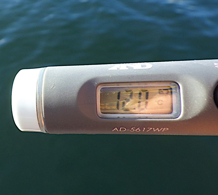 当日の奥琵琶湖（大浦湾・奥出湾）の天気と水温