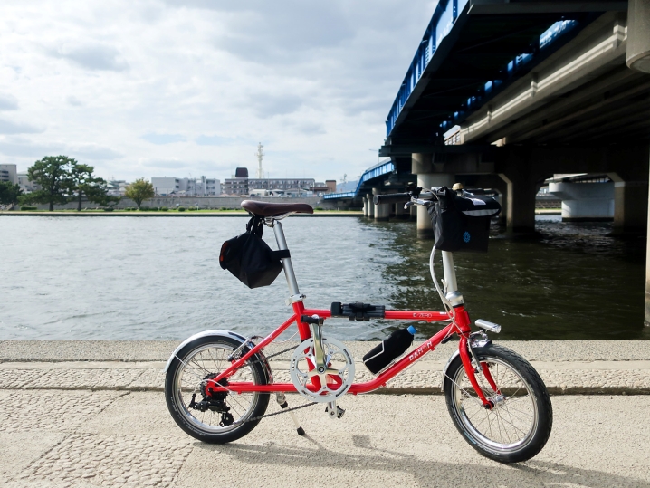 武庫川近くのコインパーキングから折り畳み自転車で武庫川へ3